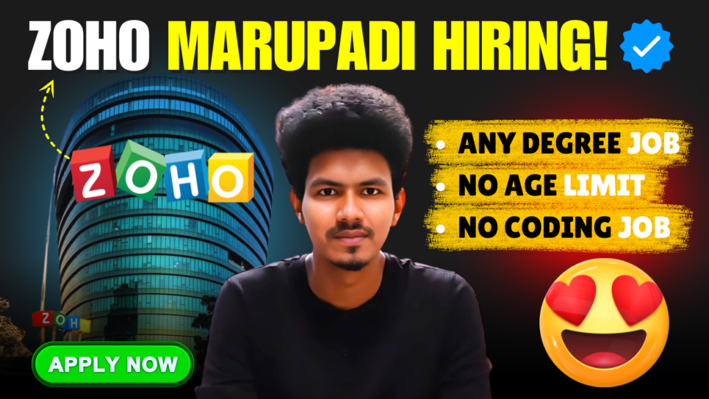 ZOHO Marupadi Hiring for tech women